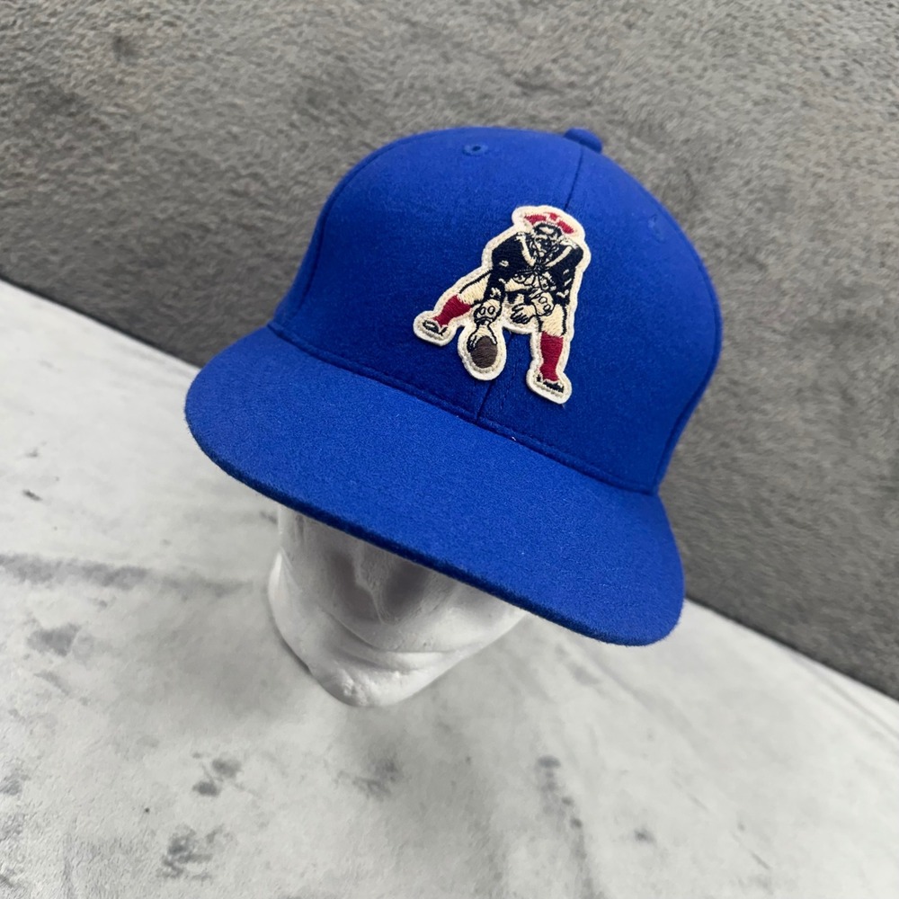 Mitchell &‎ Ness New England Patriots Pat Patriot Fitted Hat Blue Wool 7 1/8